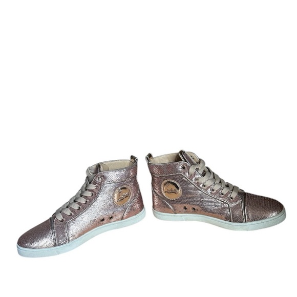 Christian Louboutin BIP BIP Woman Orlato Sequin Hi High Top sneakers RETAIL 995 - Picture 5 of 7